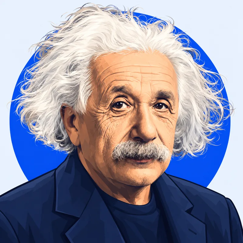 Illustriertes Porträt von Albert Einstein