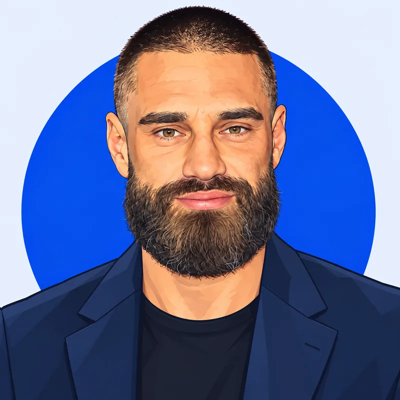 Illustriertes Porträt von Aleksandar Petrović