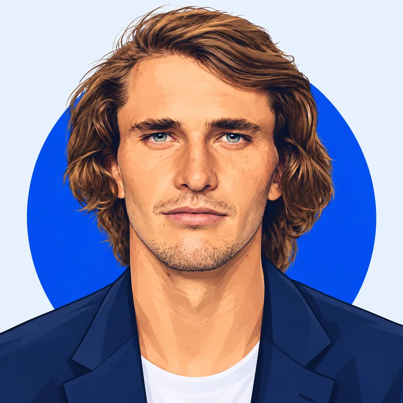 Illustriertes Porträt von Alexander Zverev