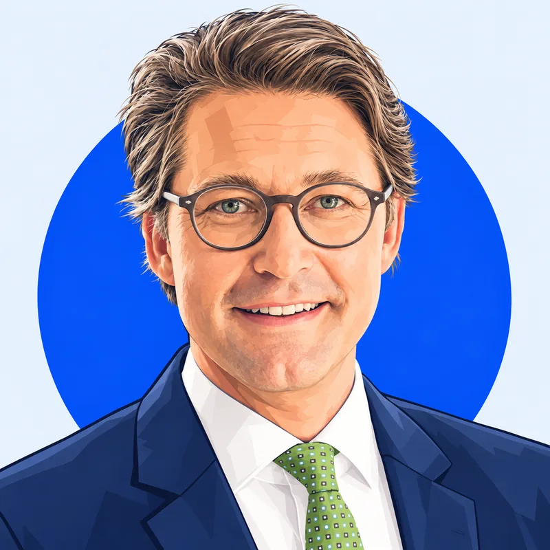 Illustriertes Porträt von Andreas Scheuer