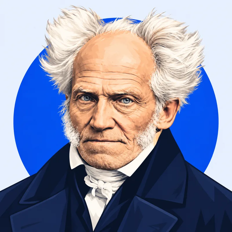 Illustriertes Porträt von Arthur Schopenhauer