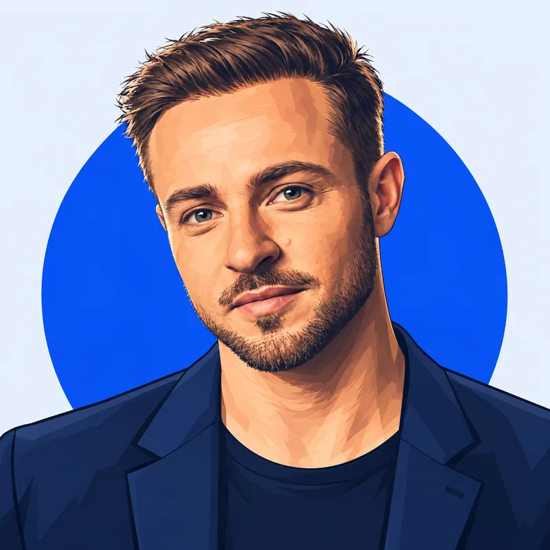 Illustriertes Porträt von Ben Melzer