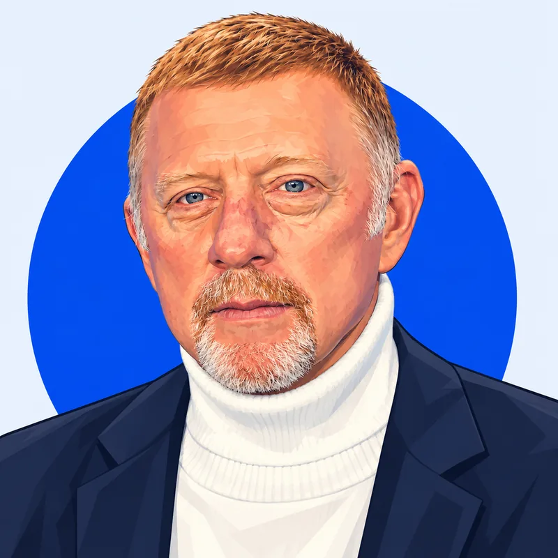 Illustriertes Porträt von Boris Becker