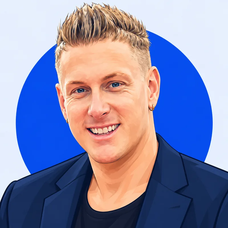 Illustriertes Porträt von Calvin Kleinen