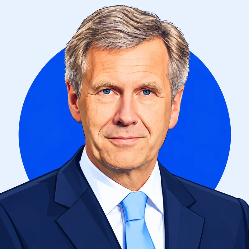 Illustriertes Porträt von Christian Wulff
