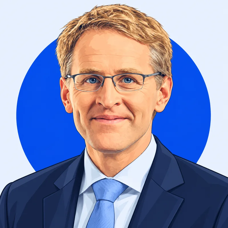 Illustriertes Porträt von Daniel Günther