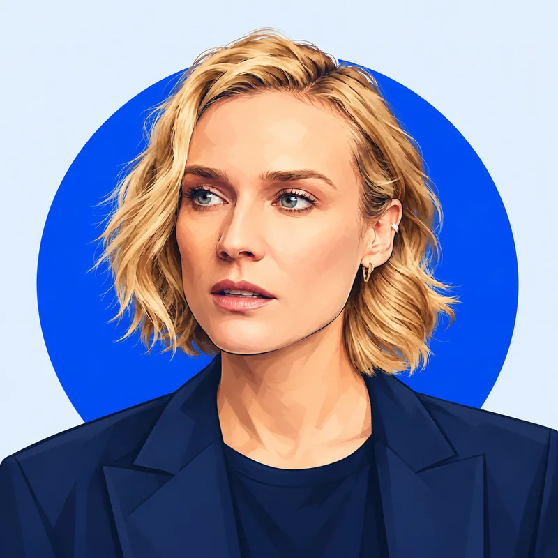 Illustriertes Porträt von Diane Kruger