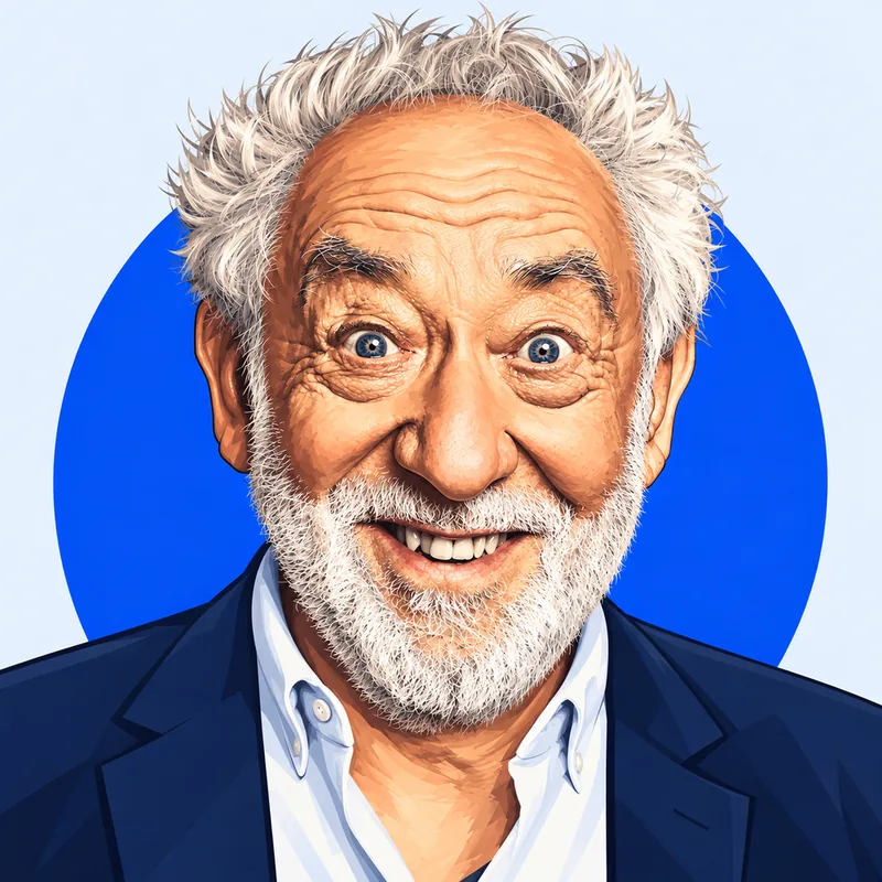 Illustriertes Porträt von Dieter Hallervorden