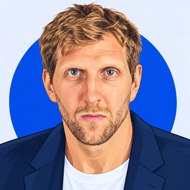 Illustriertes Porträt von Dirk Nowitzki