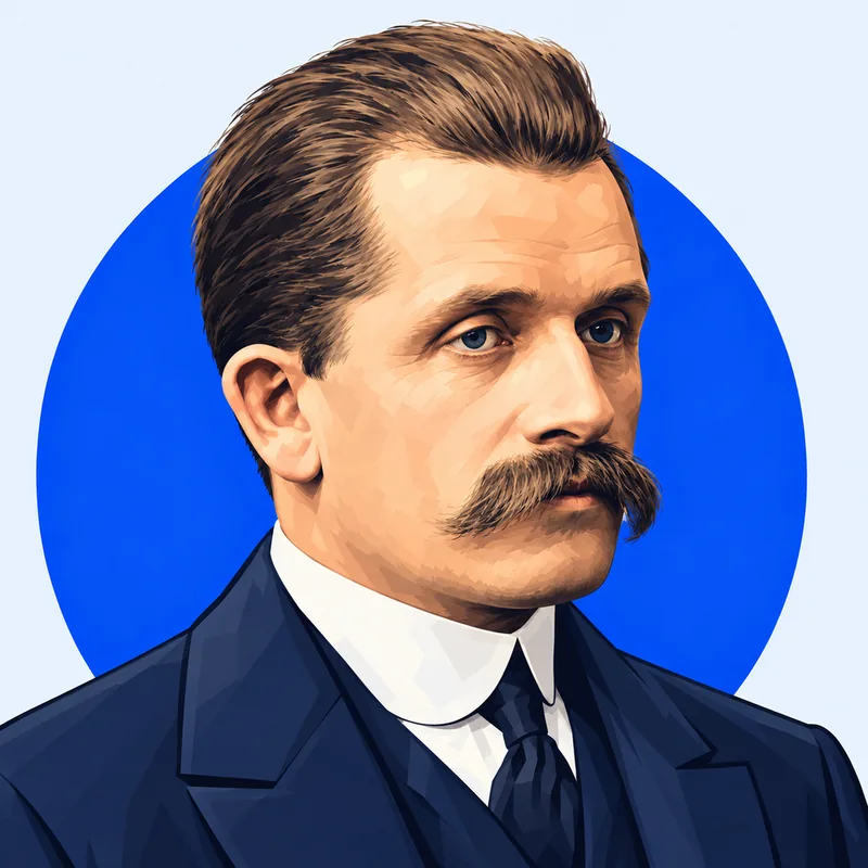 Illustriertes Porträt von Ferdinand Porsche