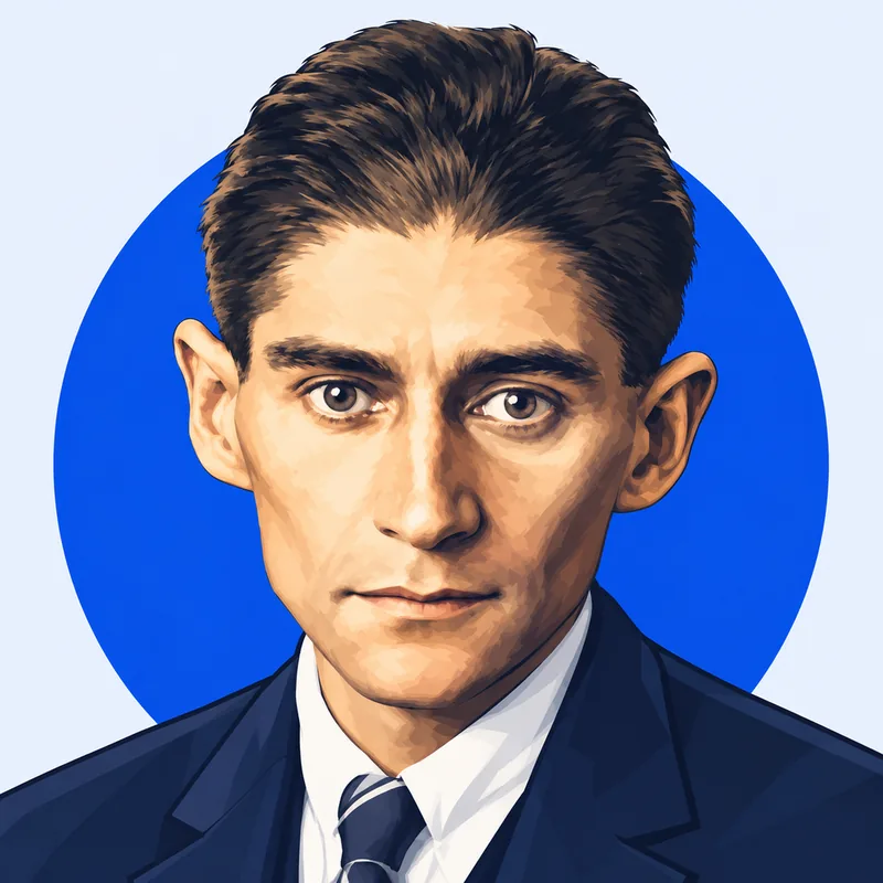 Illustriertes Porträt von Franz Kafka