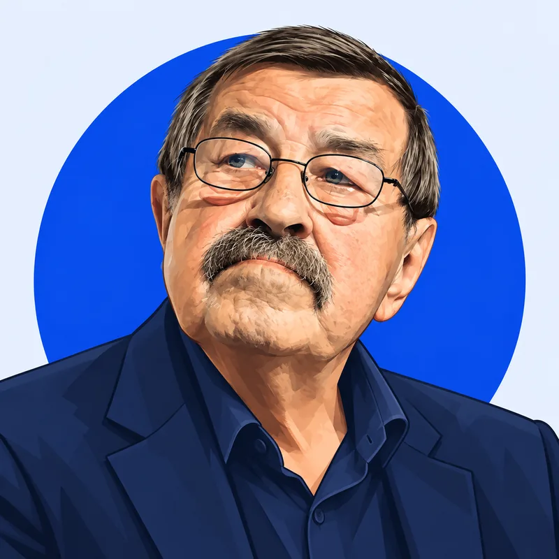 Illustriertes Porträt von Günter Grass