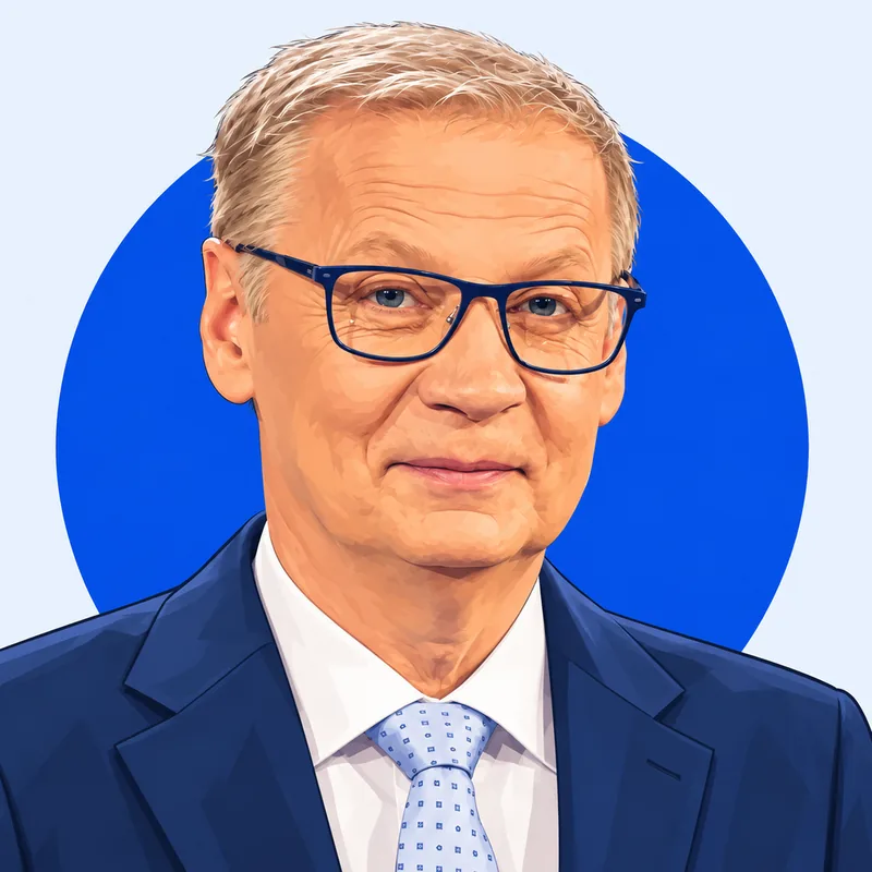 Illustriertes Porträt von Günther Jauch