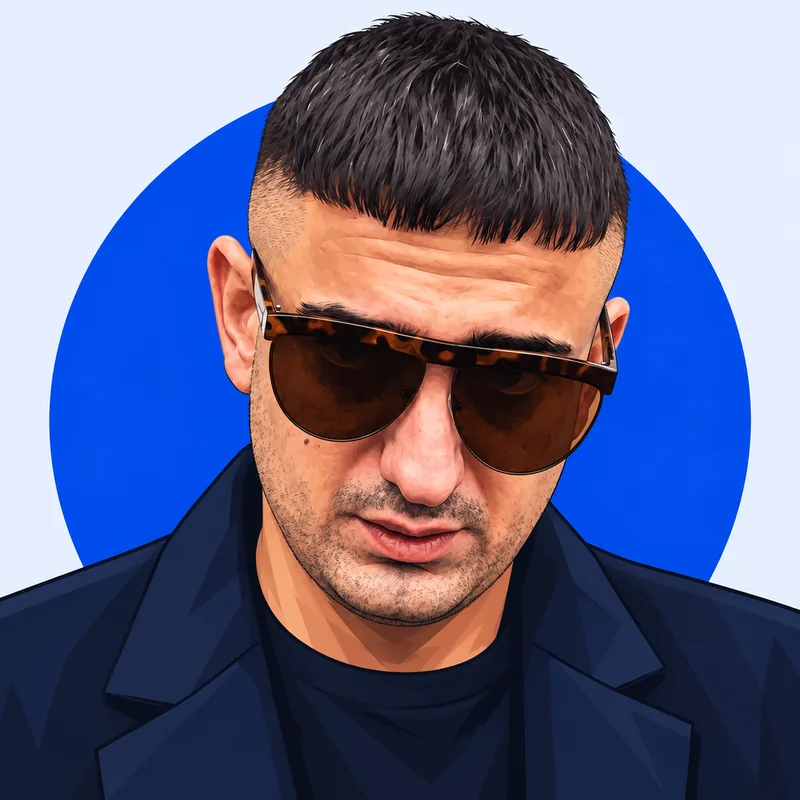 Illustriertes Porträt von Haftbefehl