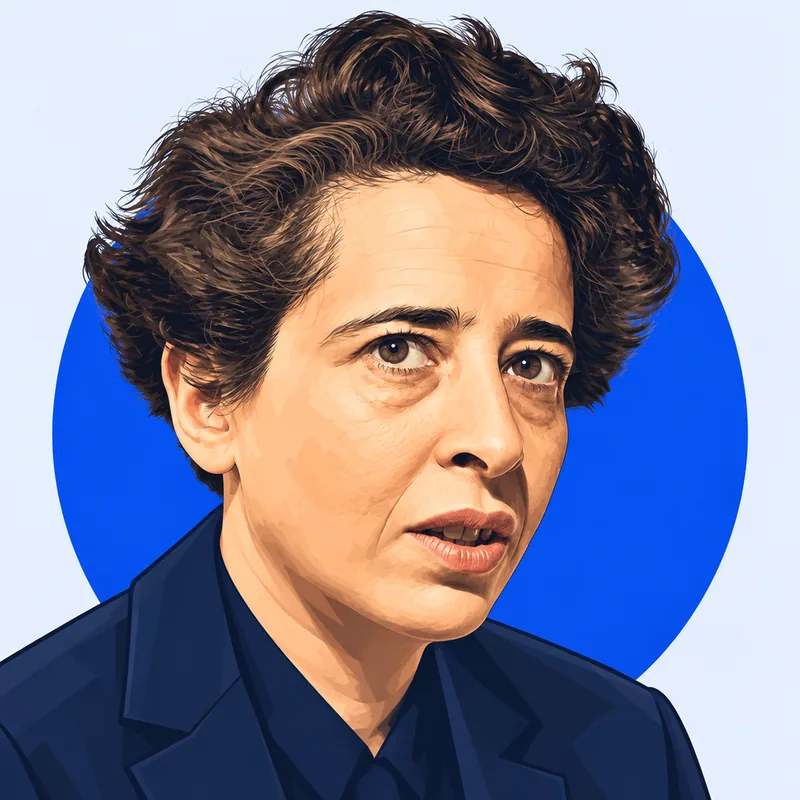 Illustriertes Porträt von Hannah Arendt