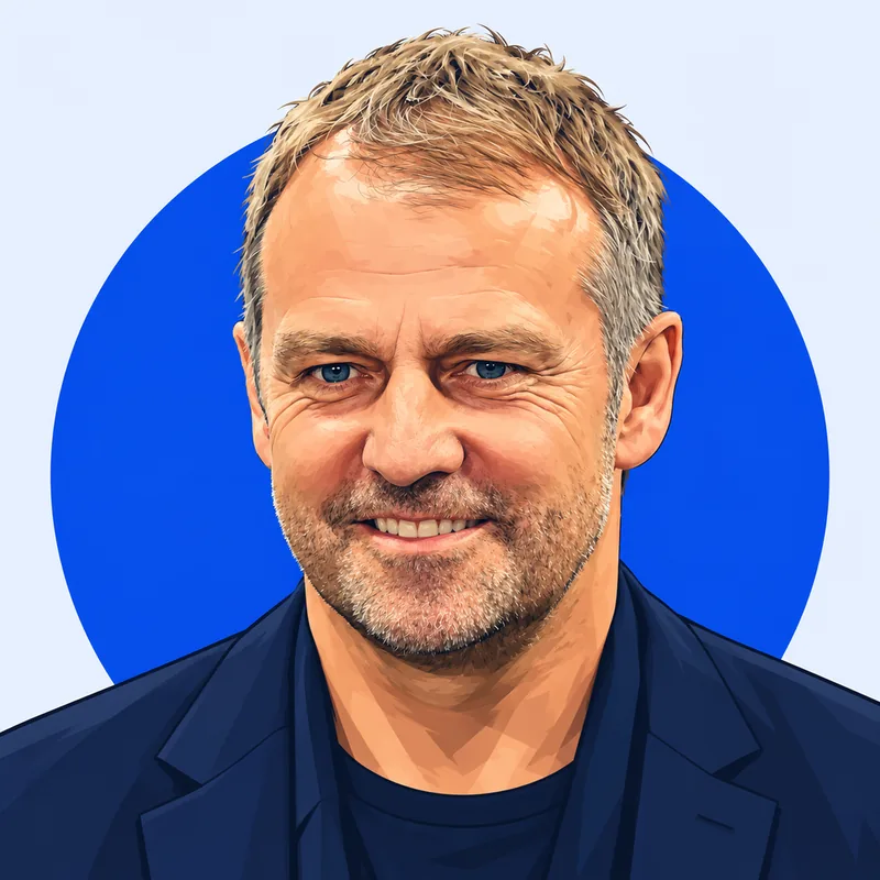 Illustriertes Porträt von Hansi Flick