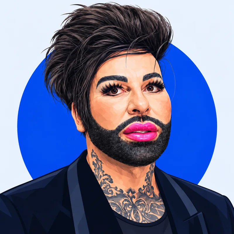 Illustriertes Porträt von Harald Glööckler