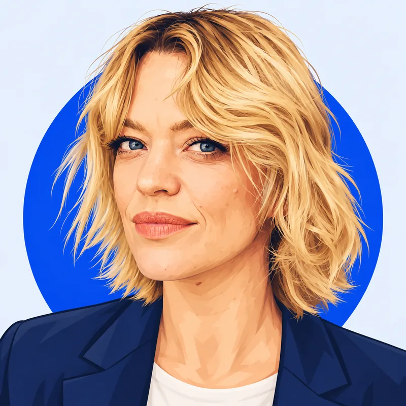 Illustriertes Porträt von Heike Makatsch
