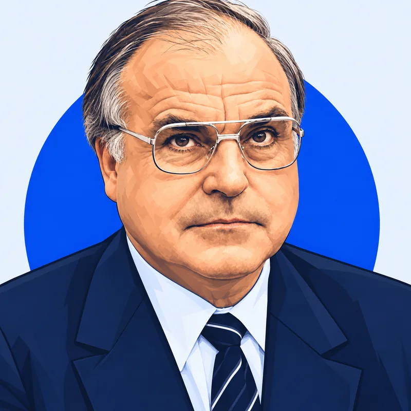 Illustriertes Porträt von Helmut Kohl