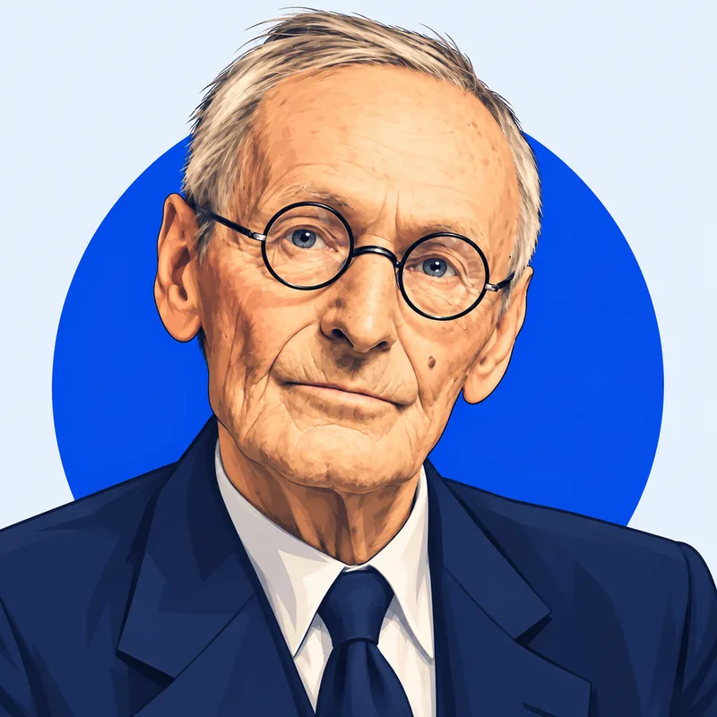 Illustriertes Porträt von Hermann Hesse