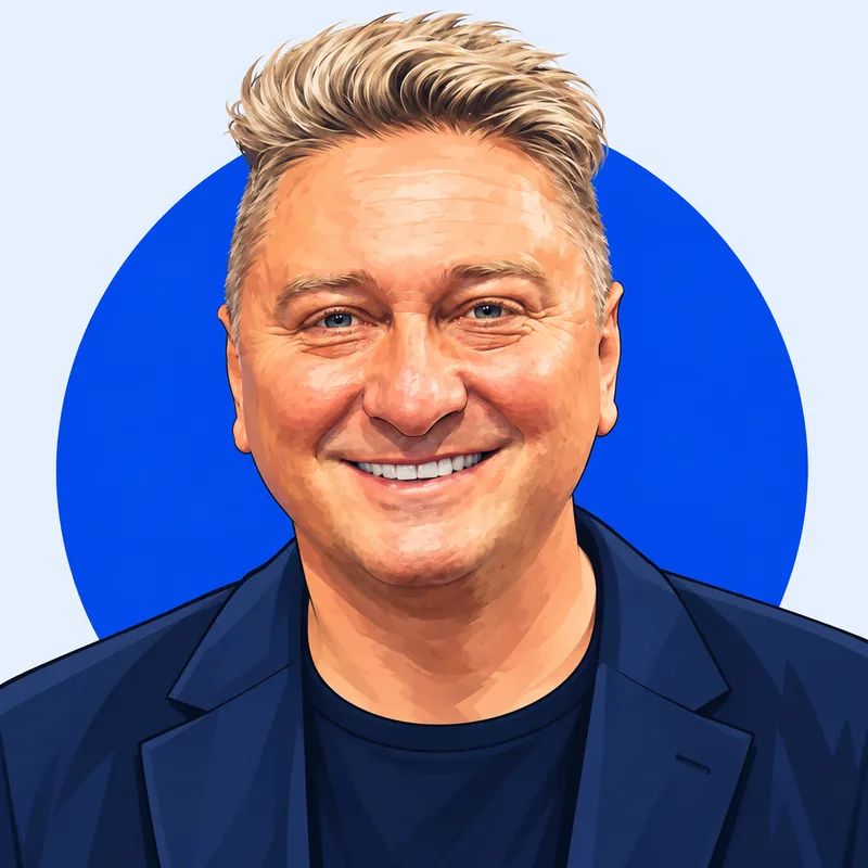 Illustriertes Porträt von Hubert Fella
