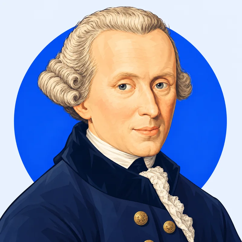 Illustriertes Porträt von Immanuel Kant
