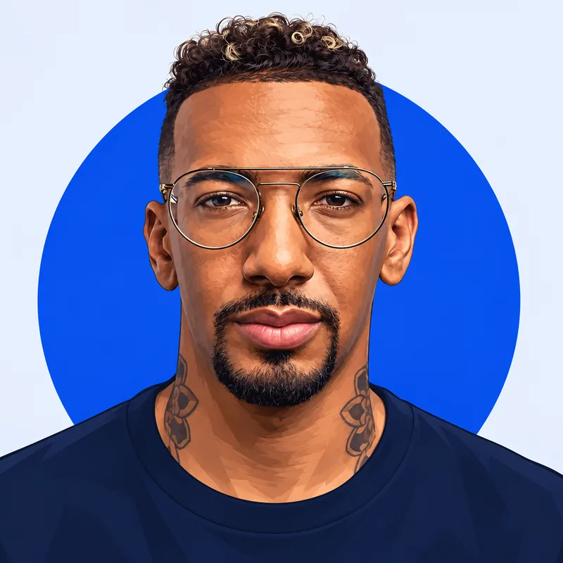 Illustriertes Porträt von Jérôme Boateng