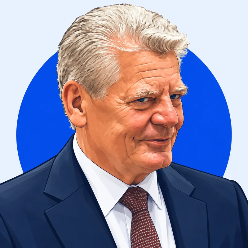 Illustriertes Porträt von Joachim Gauck