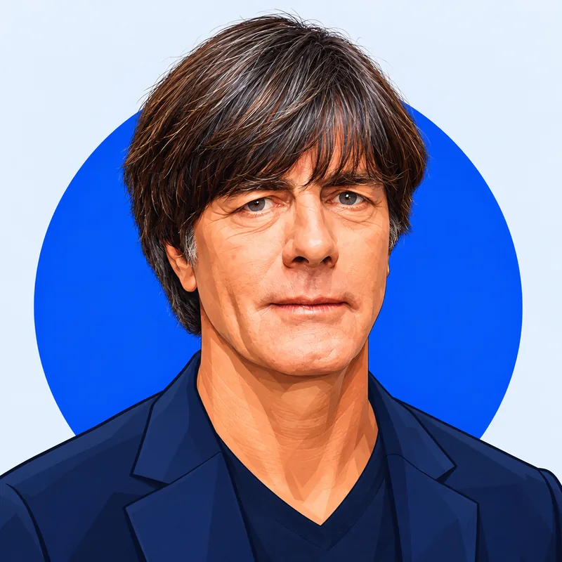 Illustriertes Porträt von Joachim Löw