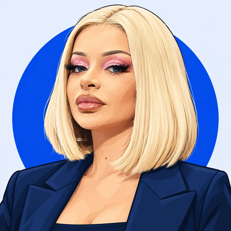 Illustriertes Porträt von Katja Krasavice