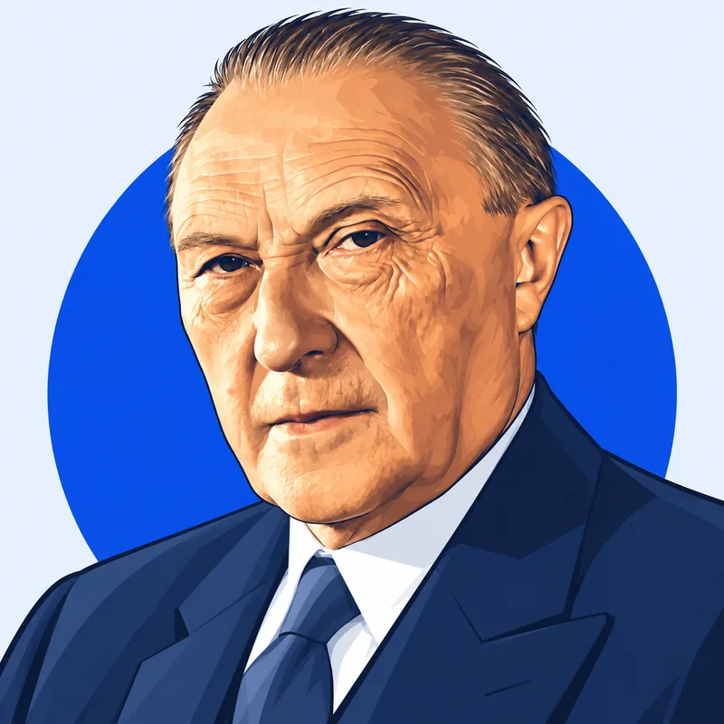 Illustriertes Porträt von Konrad Adenauer