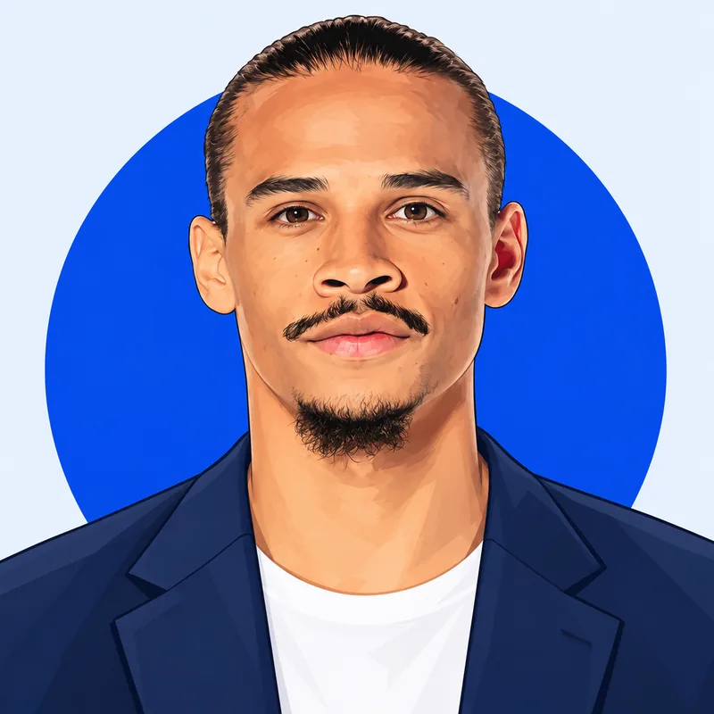 Illustriertes Porträt von Leroy Sané