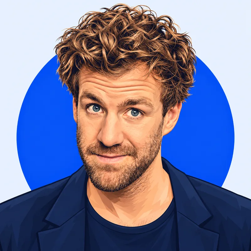 Illustriertes Porträt von Luke Mockridge