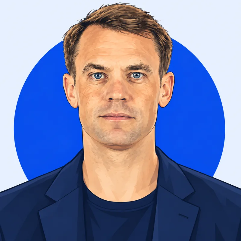 Illustriertes Porträt von Manuel Neuer