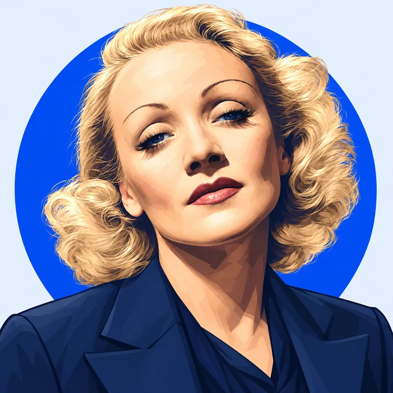 Illustriertes Porträt von Marlene Dietrich