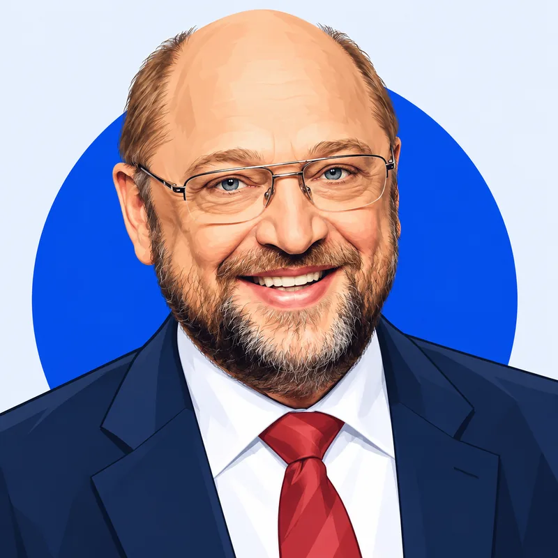 Illustriertes Porträt von Martin Schulz