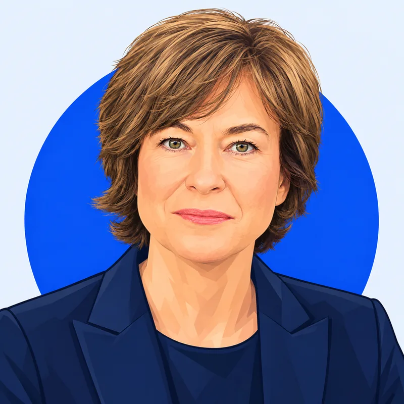 Illustriertes Porträt von Maybrit Illner