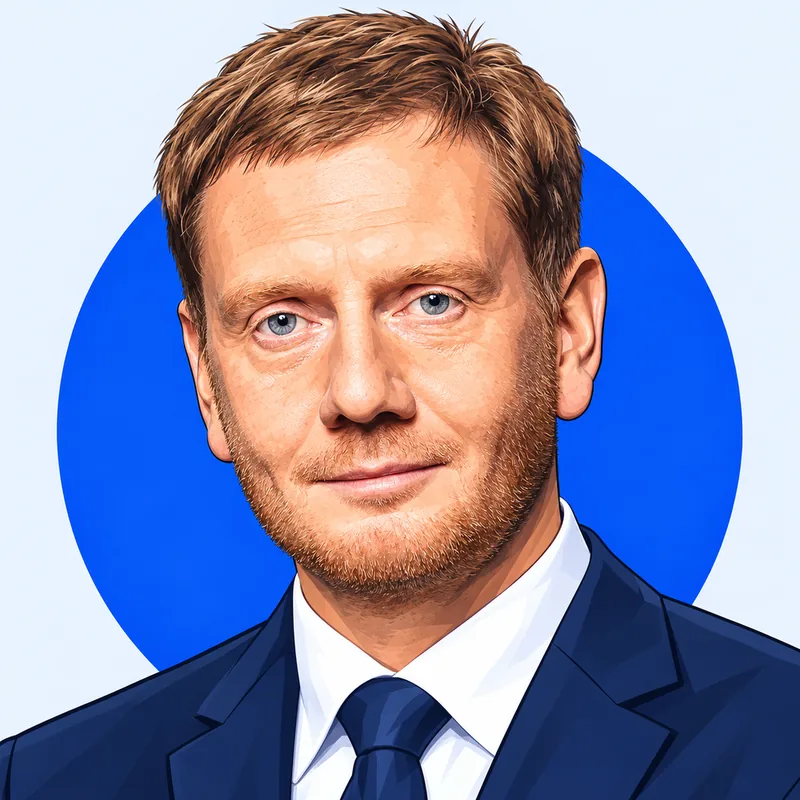 Illustriertes Porträt von Michael Kretschmer