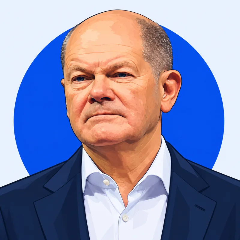 Illustriertes Porträt von Olaf Scholz