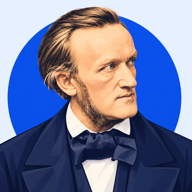Illustriertes Porträt von Richard Wagner