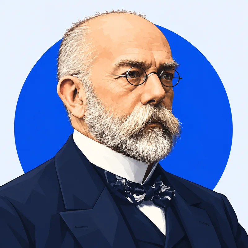 Illustriertes Porträt von Robert Koch