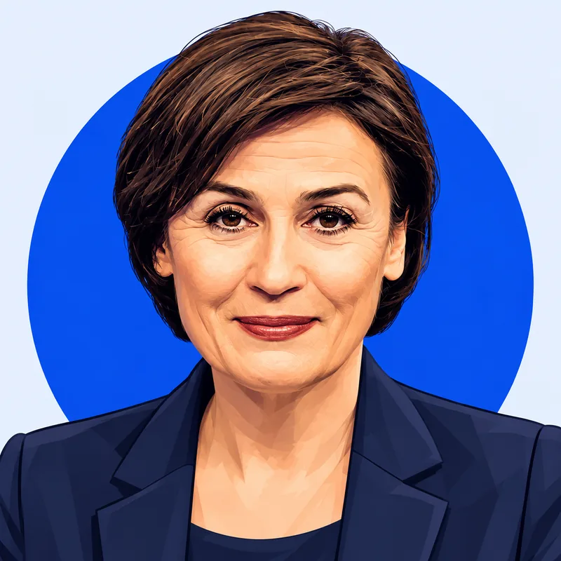 Illustriertes Porträt von Sandra Maischberger