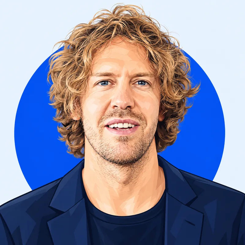 Illustriertes Porträt von Sebastian Vettel