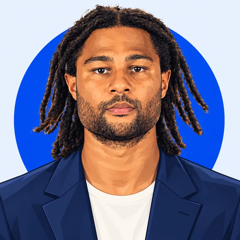 Illustriertes Porträt von Serge Gnabry