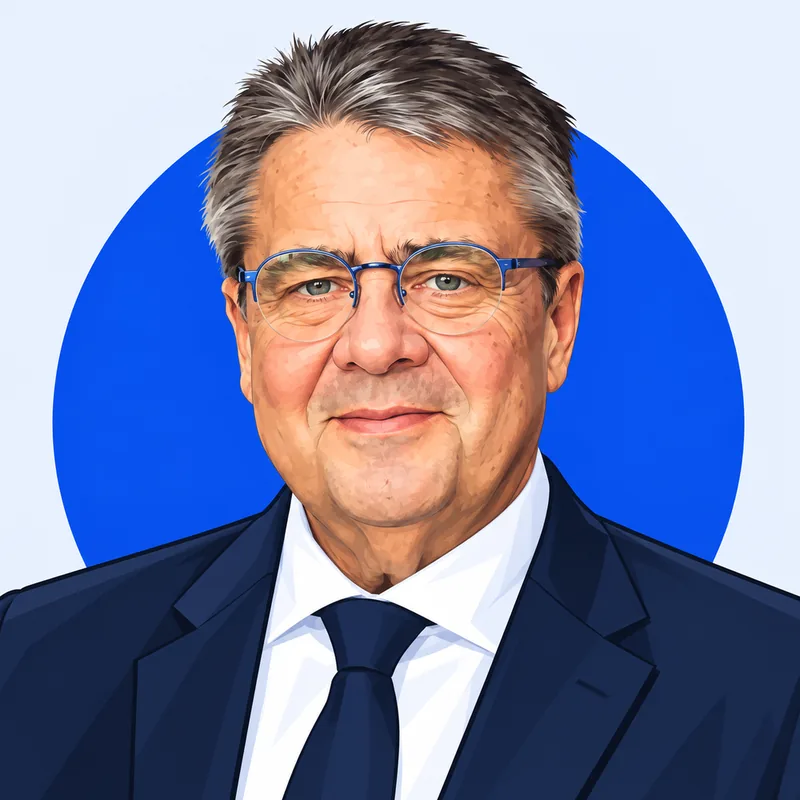 Illustriertes Porträt von Sigmar Gabriel