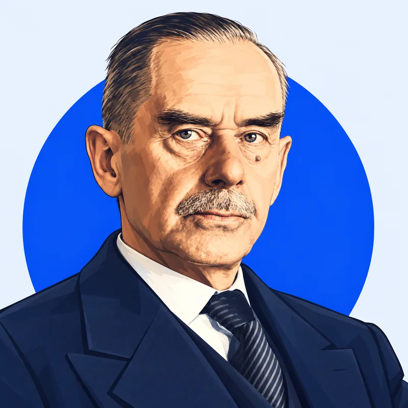 Illustriertes Porträt von Thomas Mann