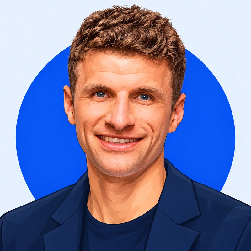 Illustriertes Porträt von Thomas Müller