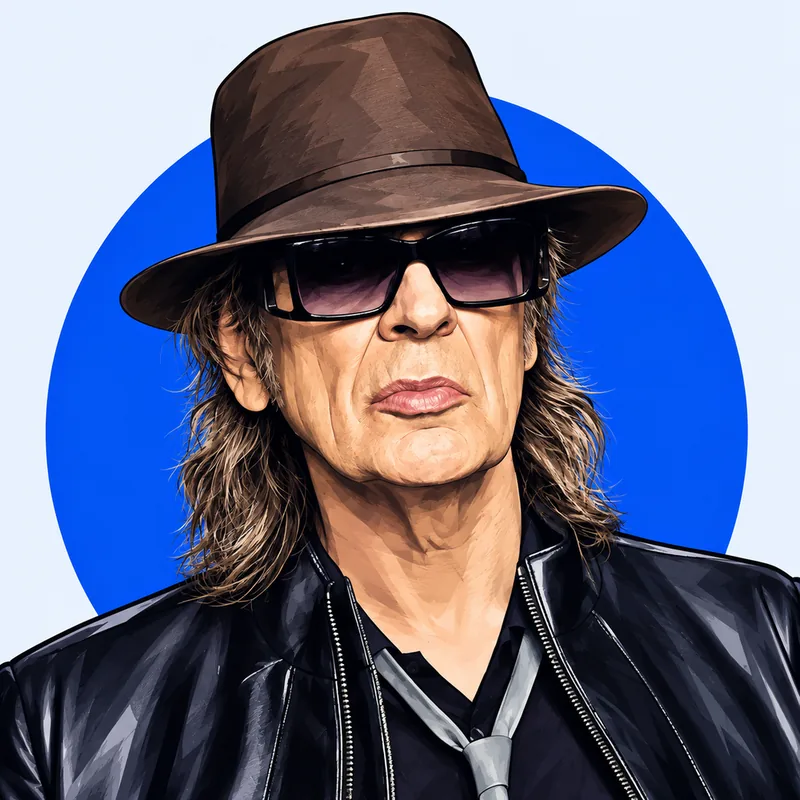 Illustriertes Porträt von Udo Lindenberg
