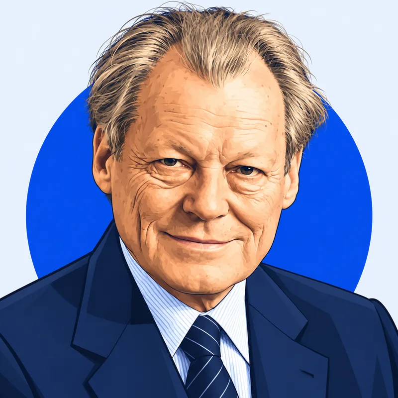 Illustriertes Porträt von Willy Brandt