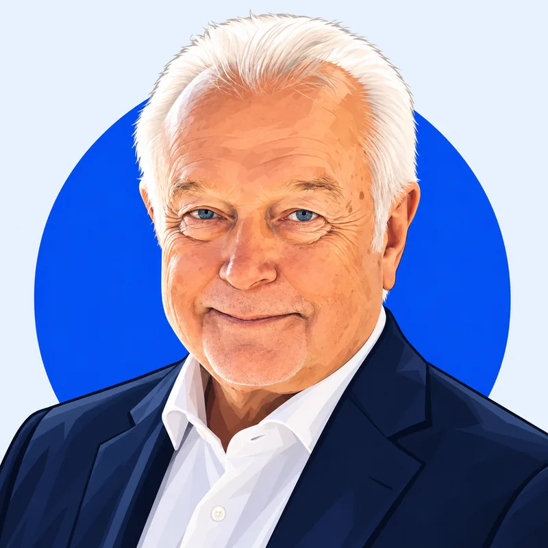 Illustriertes Porträt von Wolfgang Kubicki
